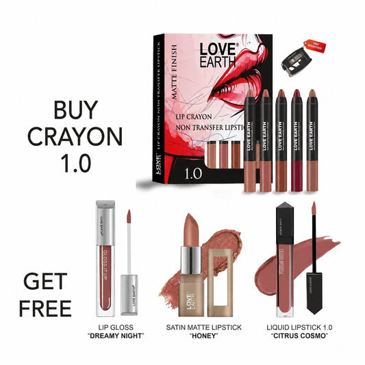 Lip Crayon -Lipstick 1.O,Lip Gloss Dreamy Night,Lipstick Honey, Citrus Cosmo